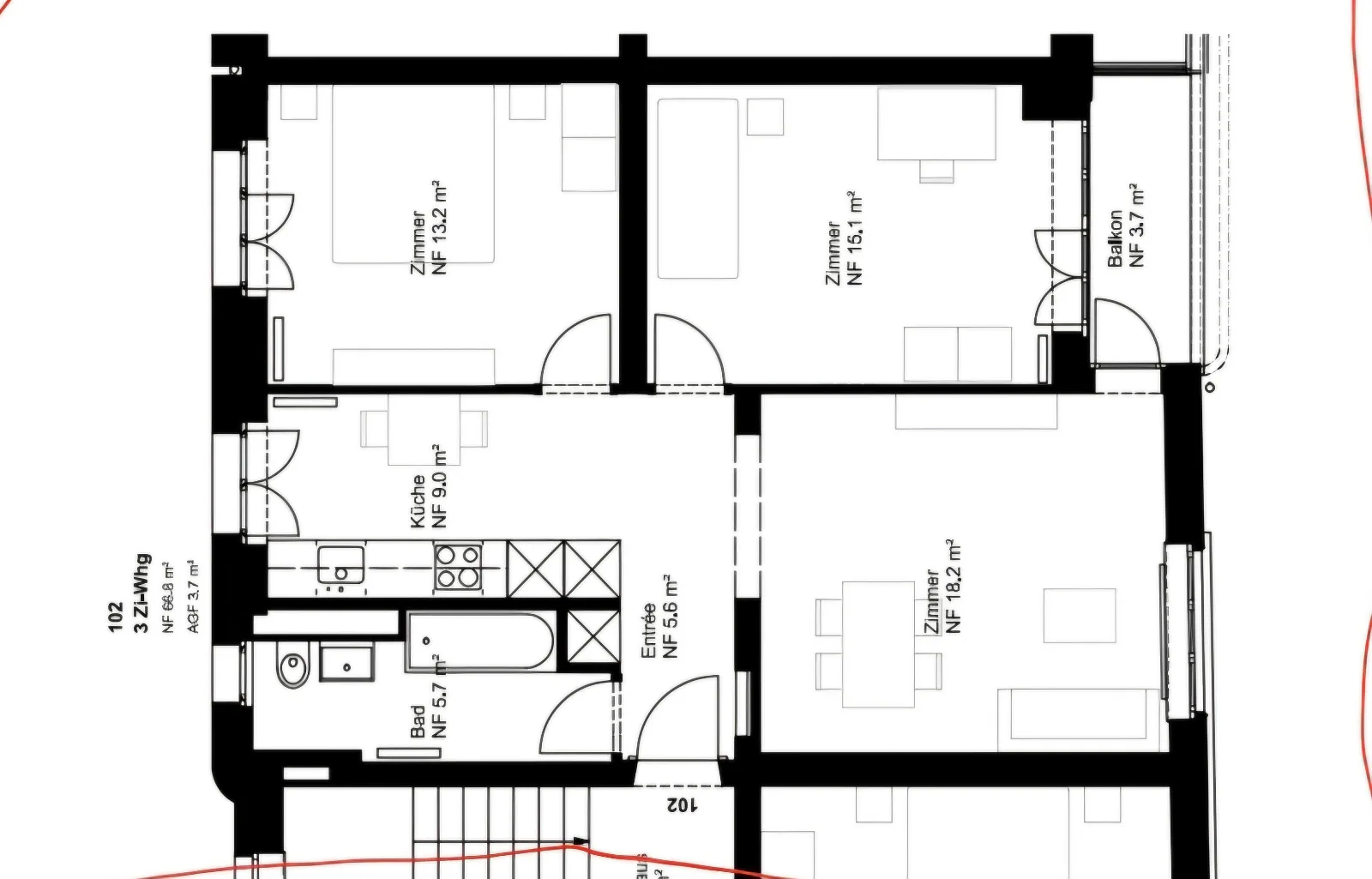 3-Zimmer-Wohnung - Bild 1